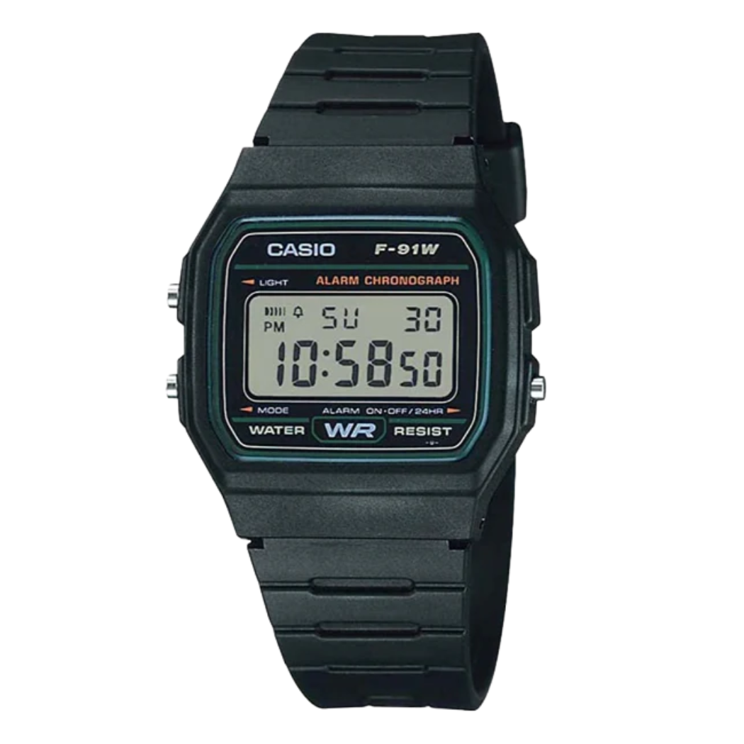 Casio Black Dial Gents Watch - F-91W-3DG