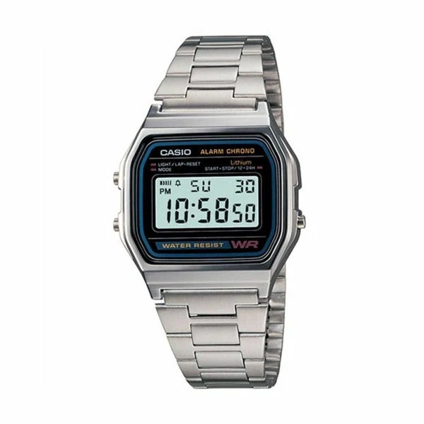 Casio Vintage Black Dial Unisex Watch - A158WA-1DF