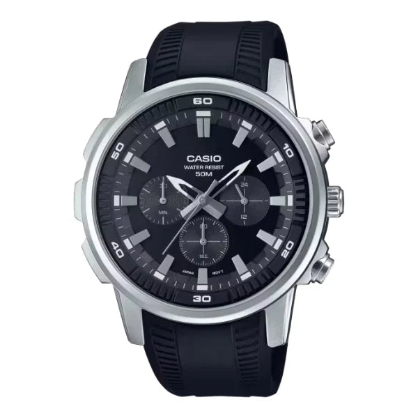 Casio Black Dial Chronograph Gents Watch - MTP-E505-1AVDF