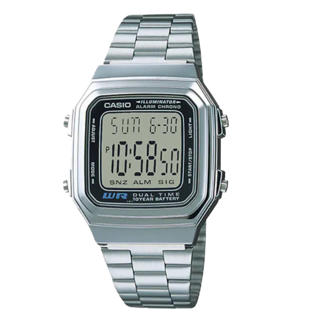 Casio Vintage Silver Dial Gents Watch - A-178WA-1ADF