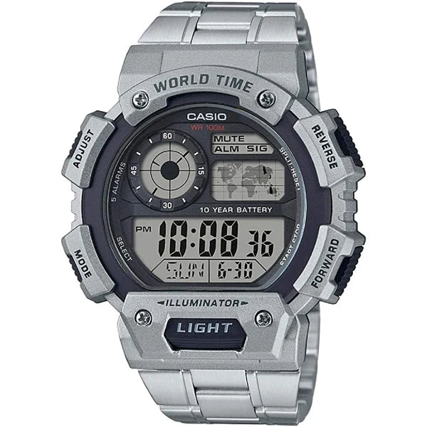 Casio Illuminator Grey Dial Gents Watch - AE-1400WHD-1AVDF