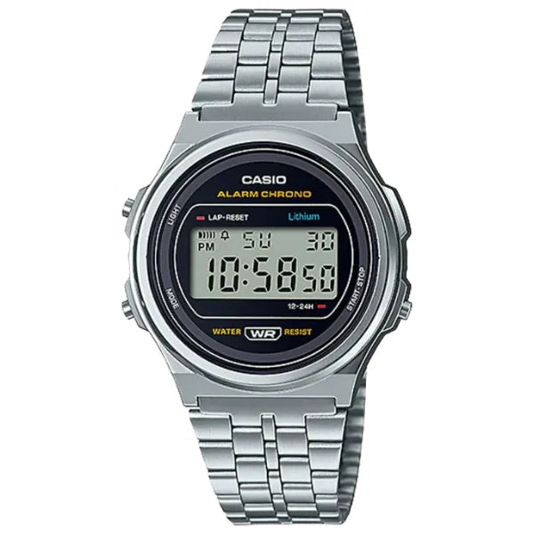 Casio Vintage Black Dial Unisex Watch - A171WE-1DF