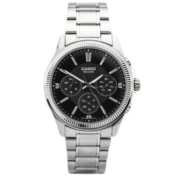 Casio Black Dial Chronograph Gents Watch - MTP-1375D-1AVDF