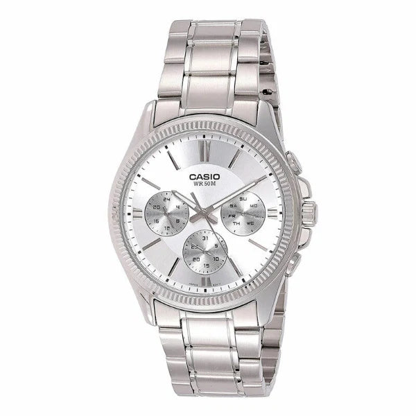 Casio Silver Dial Chronograph Gents Watch - MTP-1375D-7AVDF