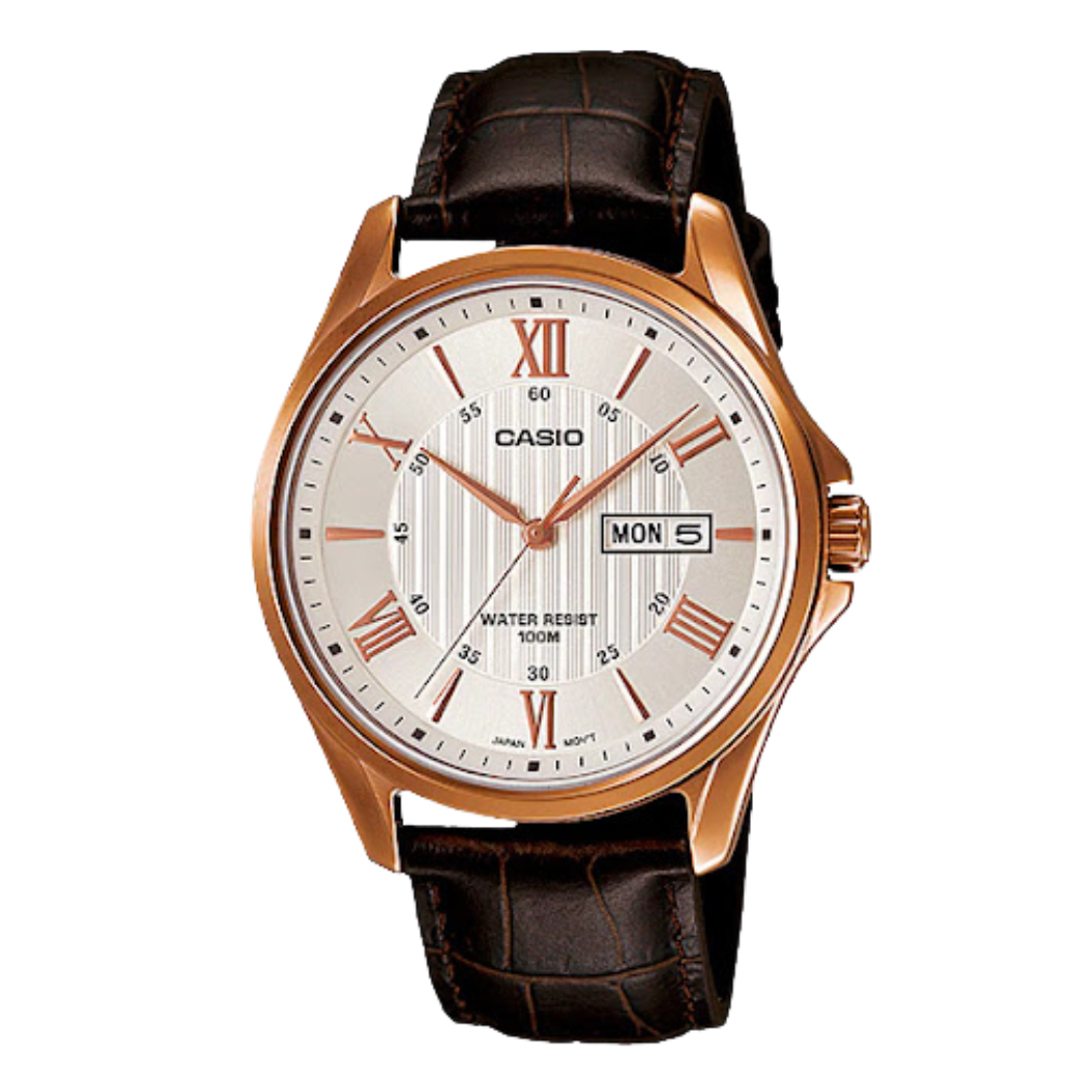 Casio Silver Dial Gents Watch - MTP-1384L-7AVDF