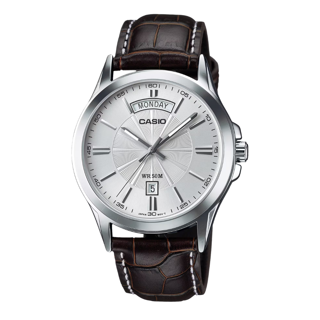 Casio Silver Dial Gents Watch - MTP-1381L-7AVDF