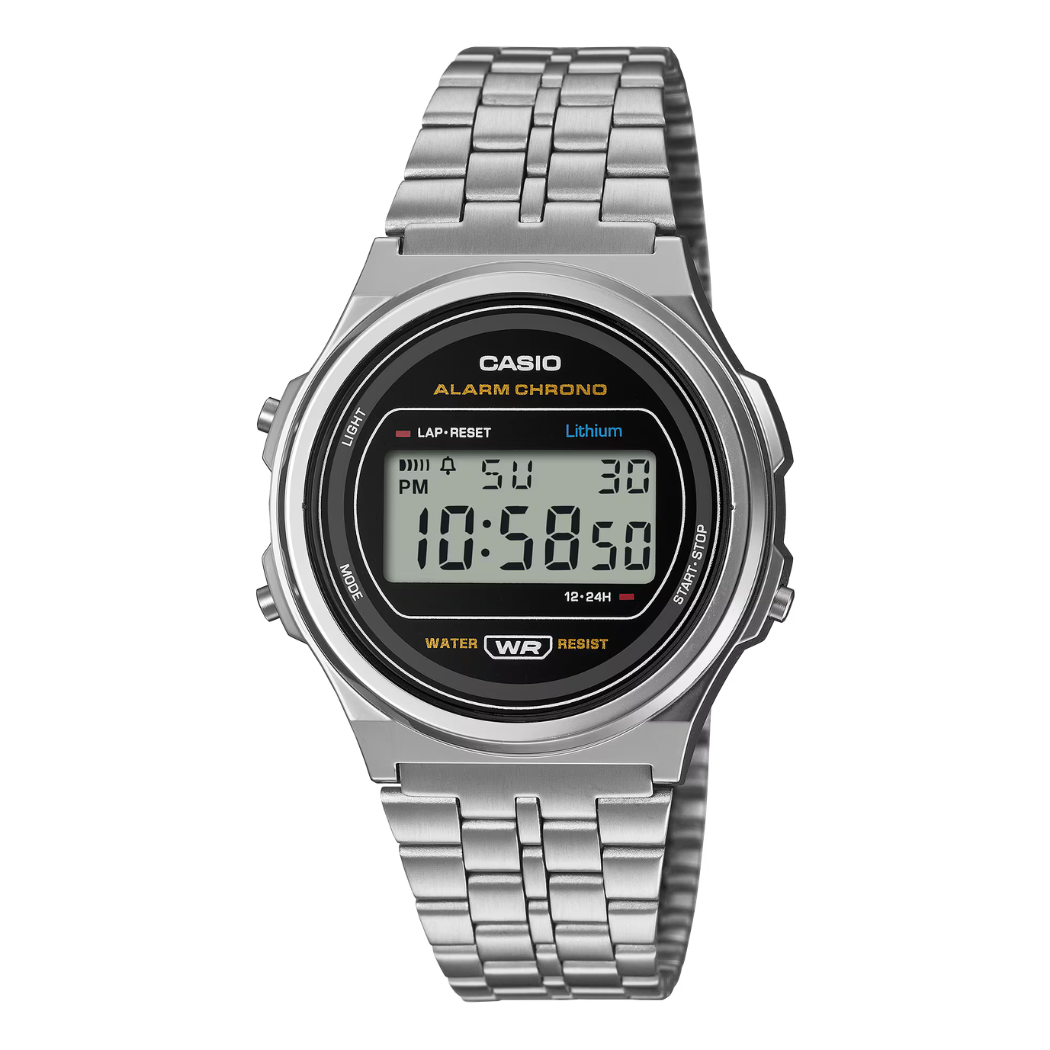 Casio Vintage Black Dial Gents Watch - A171WE-1ADF