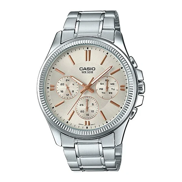 Casio Cream Dial Gents Watch - MTP-1375D-7A2VDF