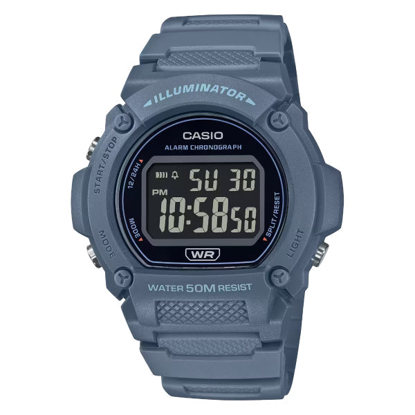 Casio Illuminator Black Dial Gents Watch - W-219HC-2BVDF