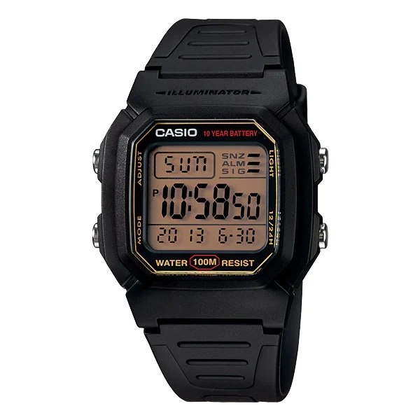 Casio Illuminator Black Dial Gents Watch - W800HG-9AVDF