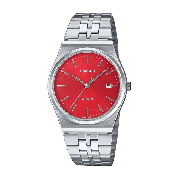 Casio Red Dial Gents Watch - MTP-B145D-4A2VDF
