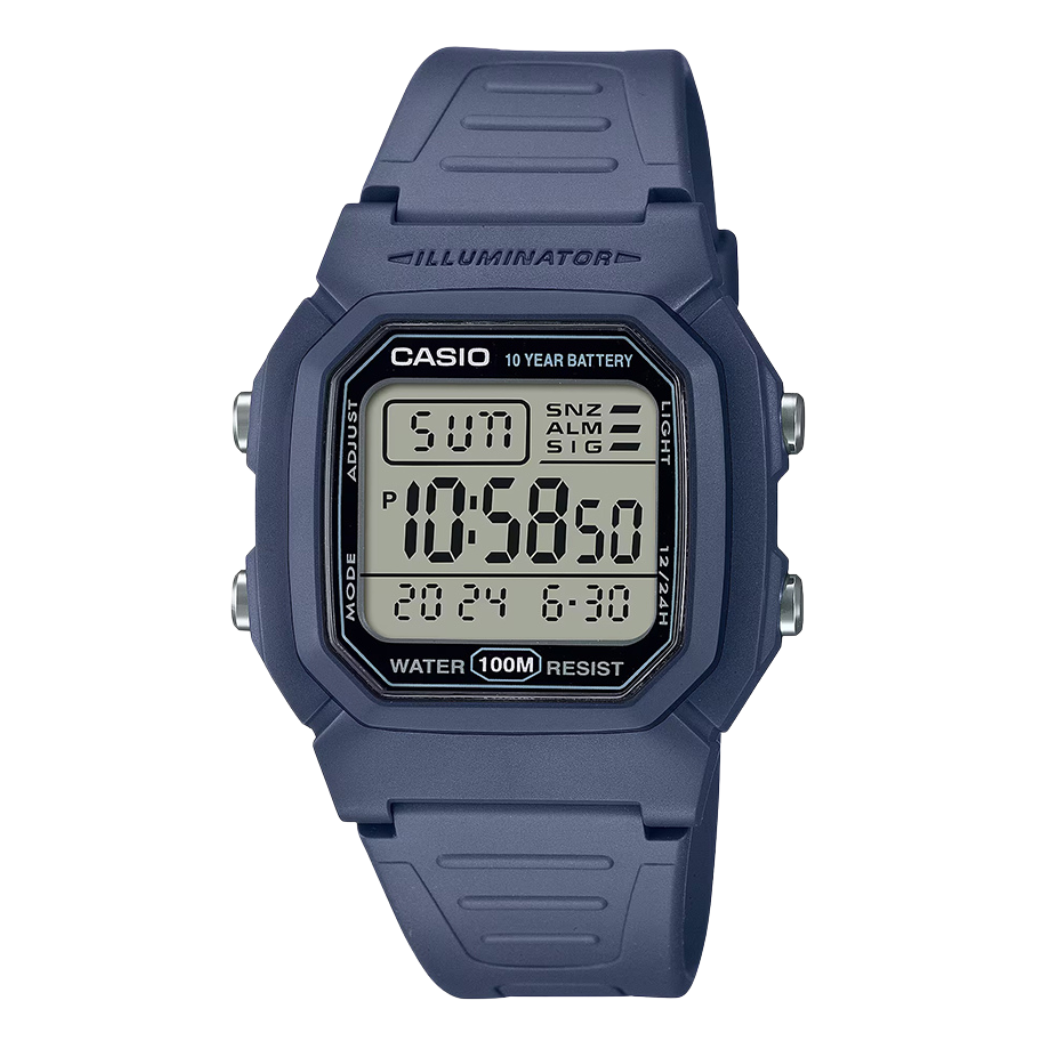 Casio Illuminator Black Dial Gents Watch - W-800H