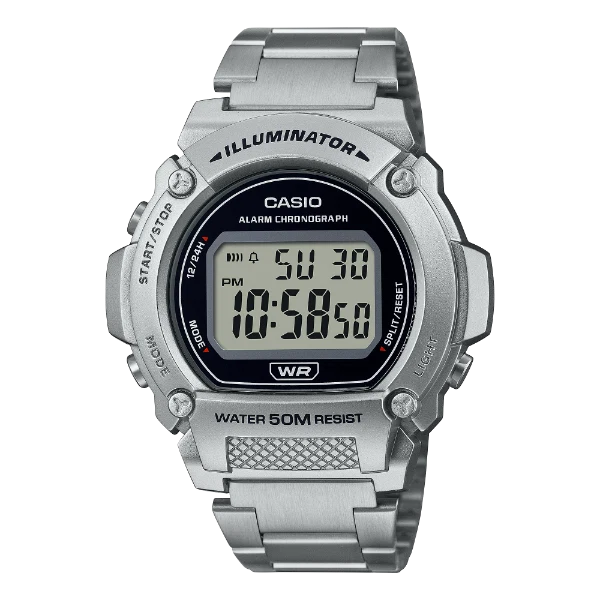 Casio Illuminator Black Dial Gents Watch - W-219HD-1AVDF