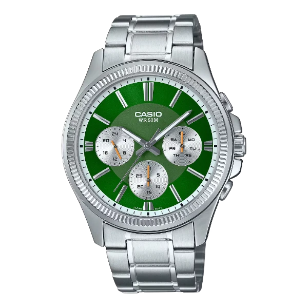 Casio Green Dial Gents Watch - MTP-1375D-3AVDF