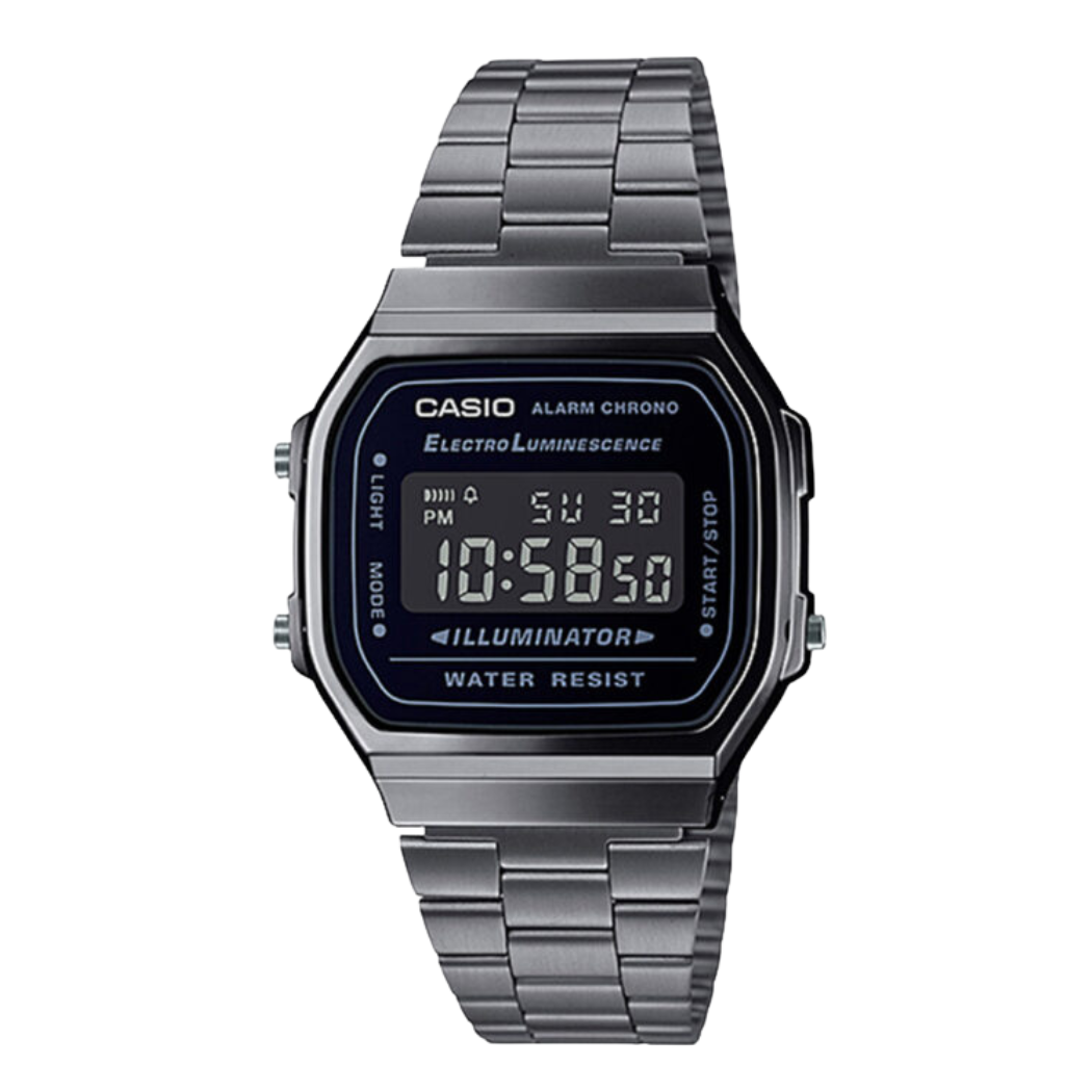 Casio Black Dial Unisex Watch - A‑168WGG‑1BDF