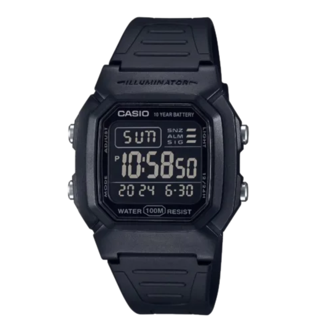 Casio Black Dial Gents Watch - W‑800H‑1BVDF