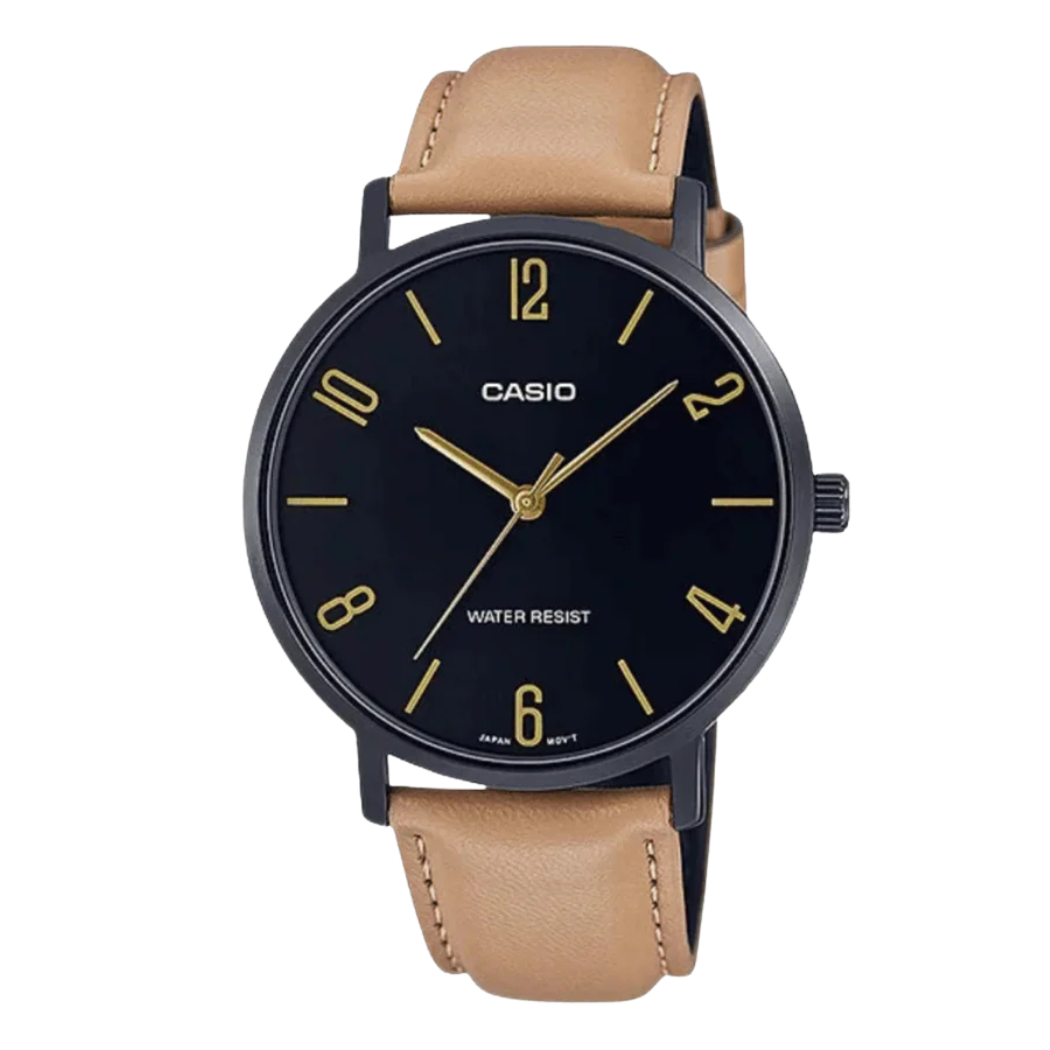 Casio Black Dial Gents Watch - MTP-VT01BL-1BUDF