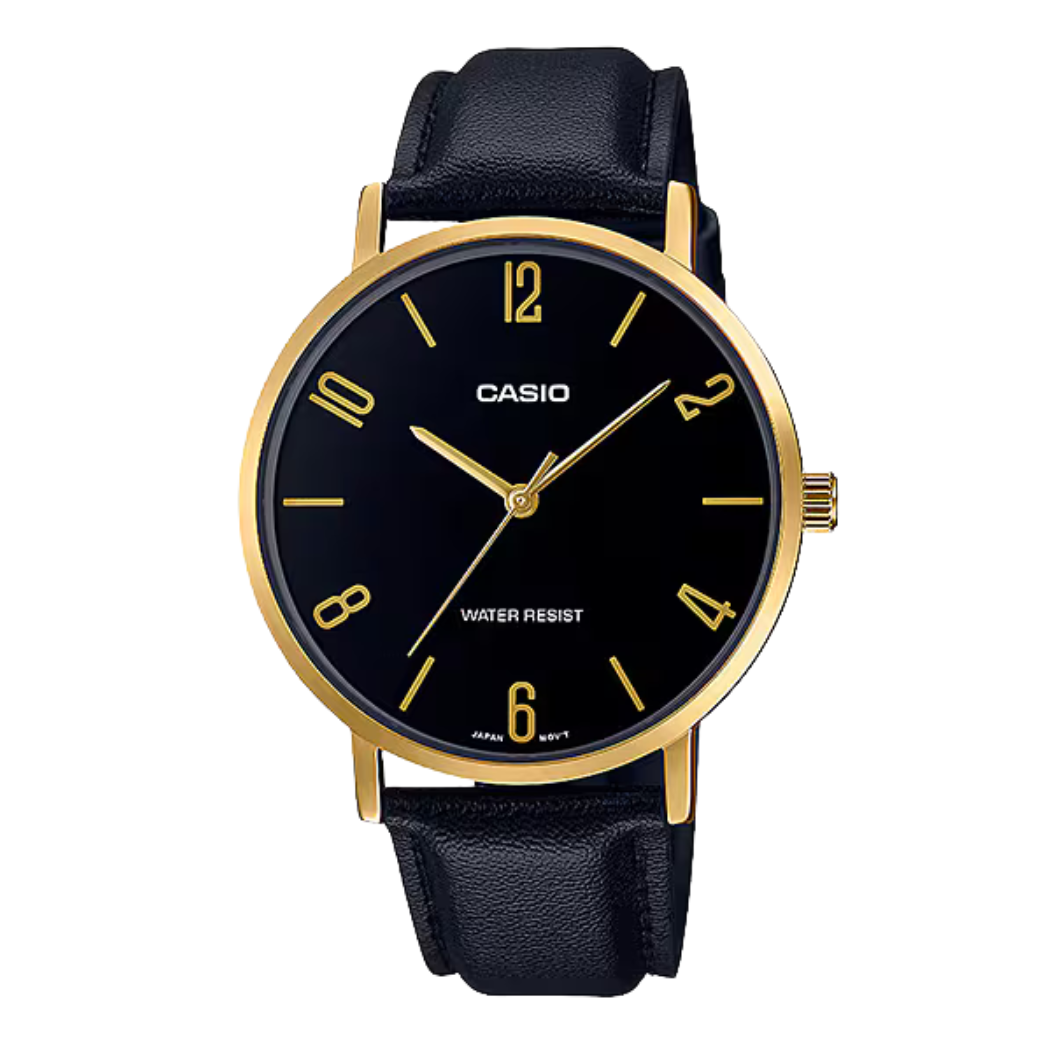 Casio Black Dial Gents Watch - MTP-VT01GL-1B2UDF