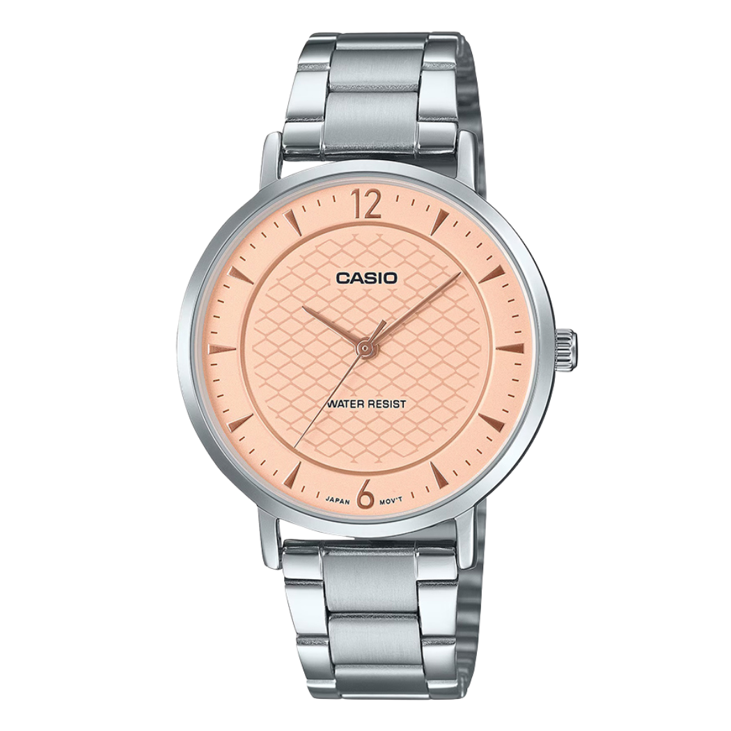 Casio Peach Dial Ladies Watch - LTP-VT04D-4ADF