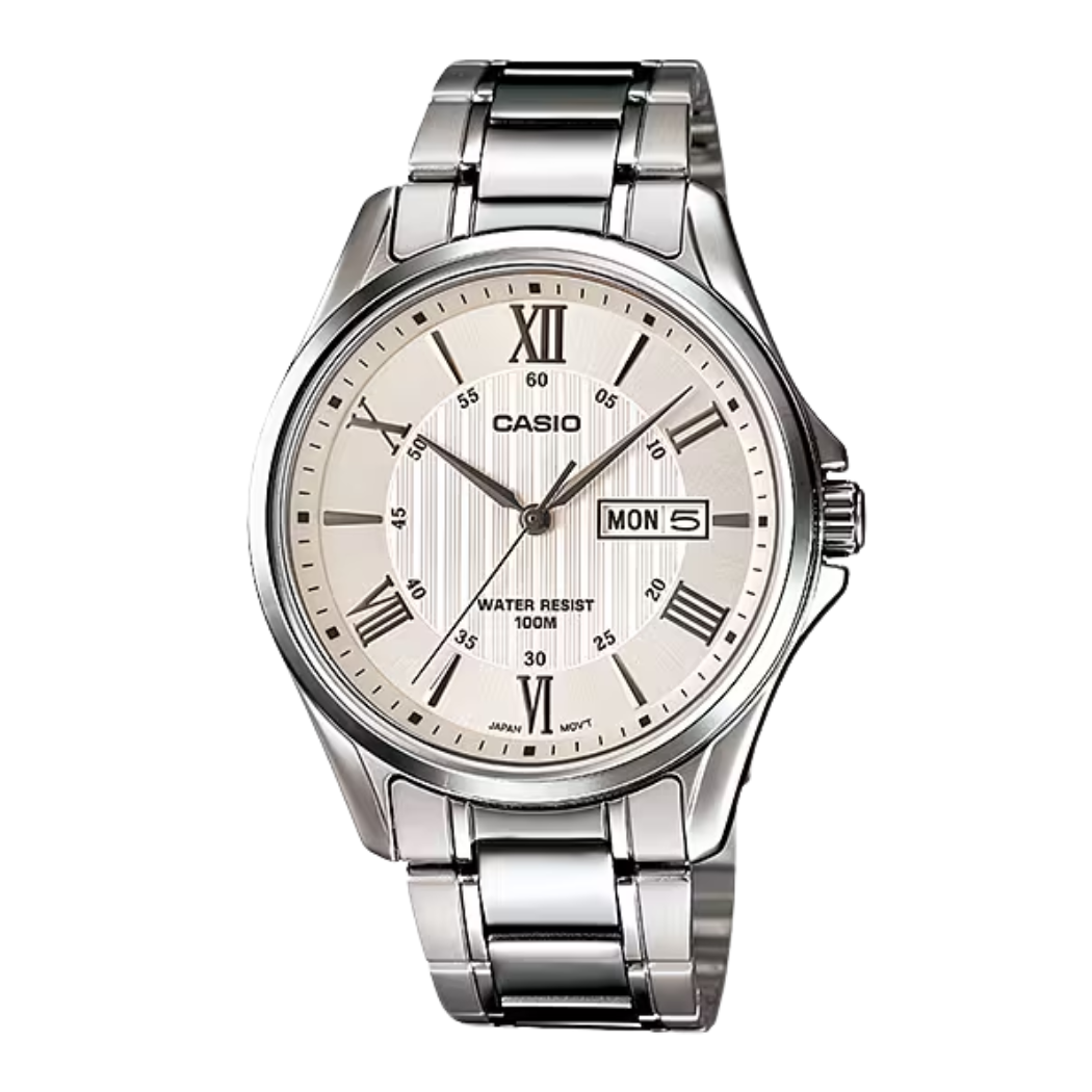 Casio Silver Dial Gents Watch - MTP-1384D-7AVDF