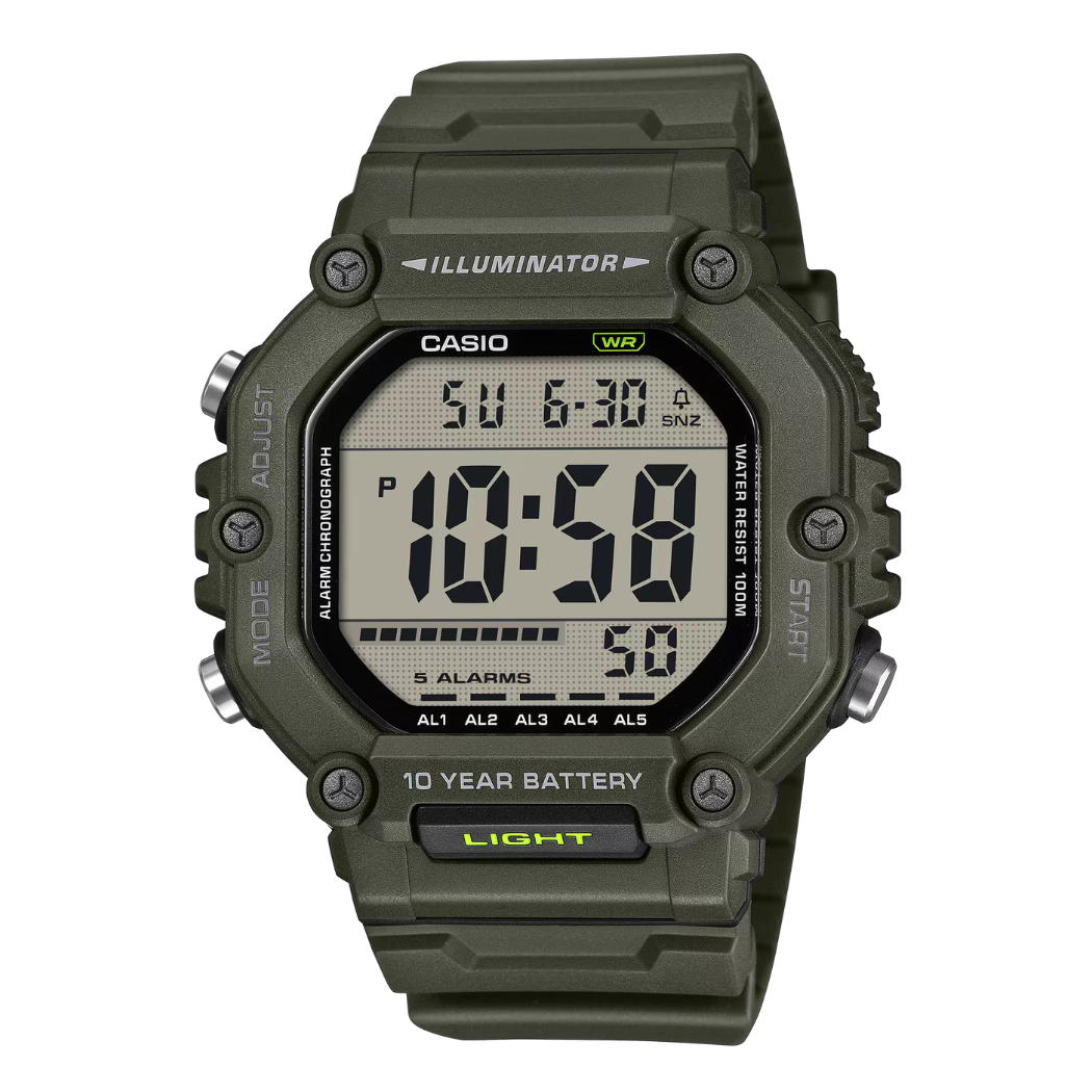 Casio Illuminator Black Dial Gents Watch - AE-1600HX-3AVDF