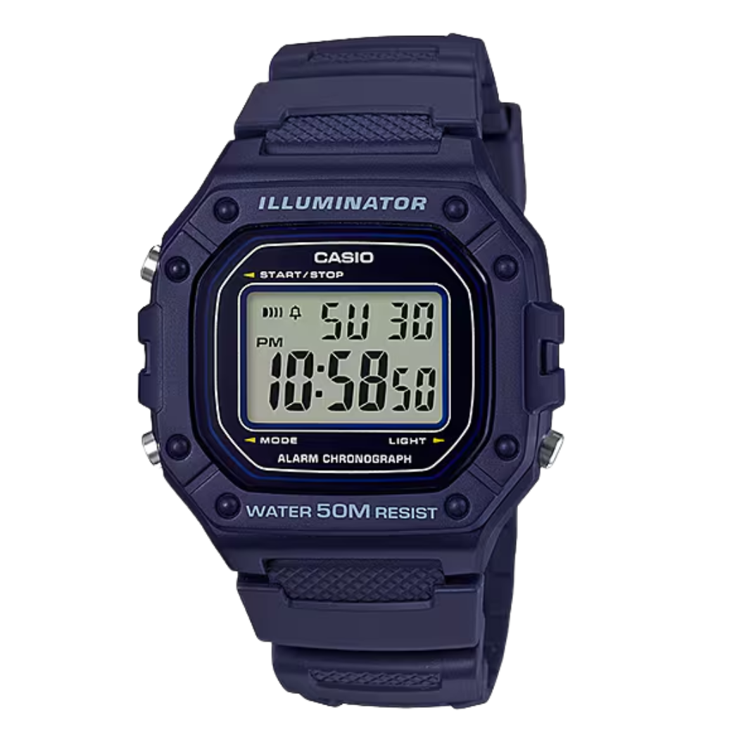 Casio Black Dial Gents Watch - W-218H-2AVDF