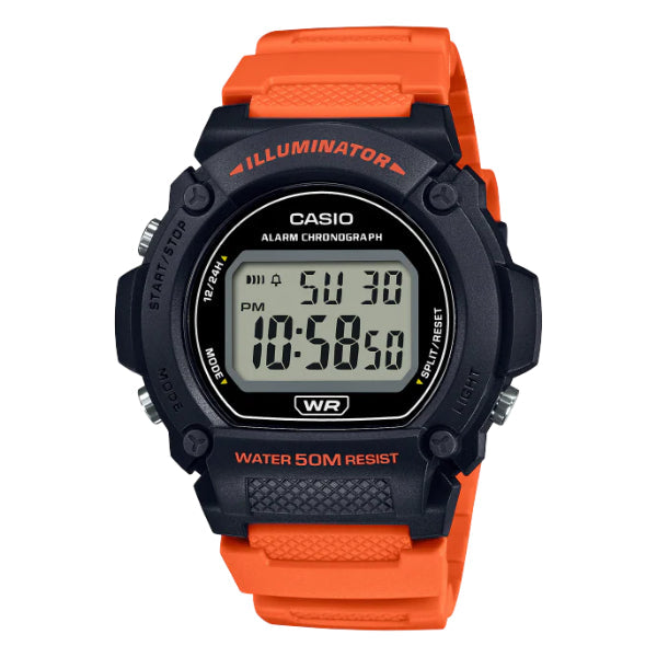 Casio Illuminator Black Dial Gents Watch - W-219H-4AVDF