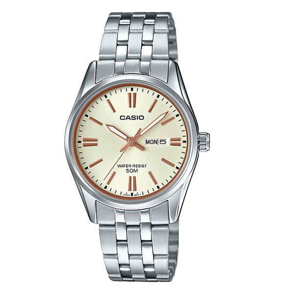 Casio Cream Dial Unisex Watch - LTP-1335D-9AVDF