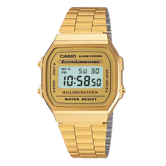 Casio Vintage Gold Dial Gents Watch - A-168WG-9WDF