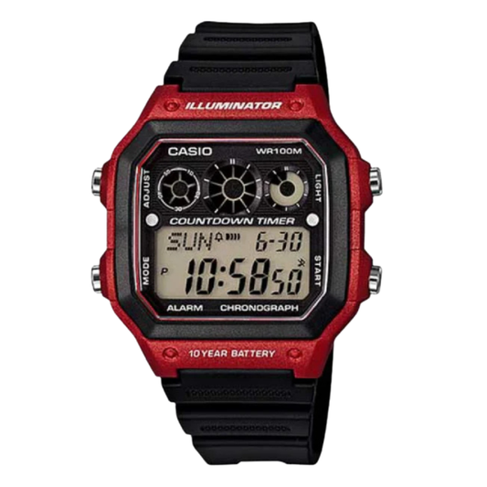 Casio Illuminator Black Dial Gents Watch - AE-1300WH-4AVDF