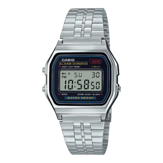 Casio Vintage Silver Dial Unisex Watch - A-159W-N1DF