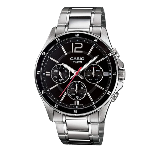 Casio Black Dial Chronograph Gents Watch - MTP-1374D-1AVDF