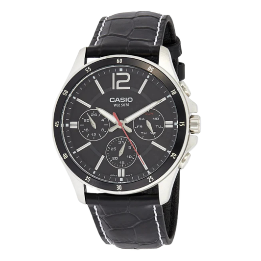 Casio Black Dial Chronograph Gents Watch - MTP-1374L-1AVDF