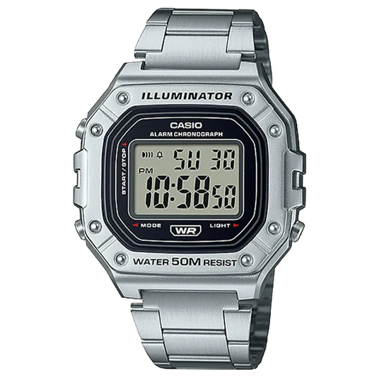 Casio Illuminator Black Dial Gents Watch - W-218HD-1AVDF