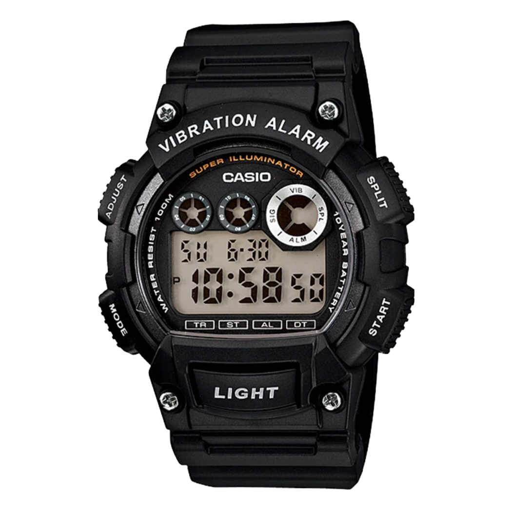 Casio Illuminator Black Dial Gents Watch - W-735H-1AVDF