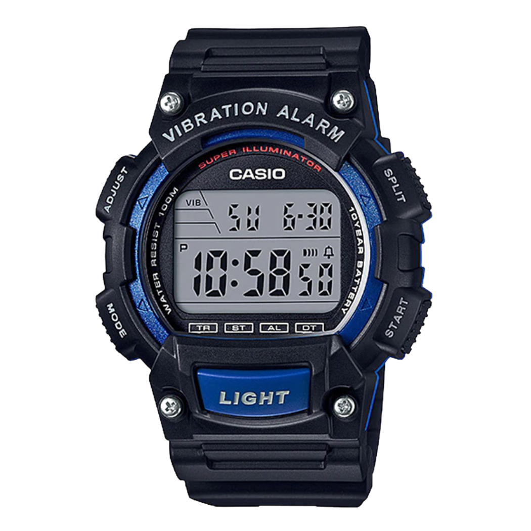 Casio Illuminator Grey Dial Gents Watch - W-736H-2AVDF