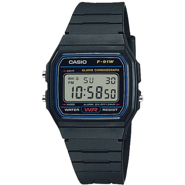 Casio Black Dial Gents Watch - F-91W-1DG