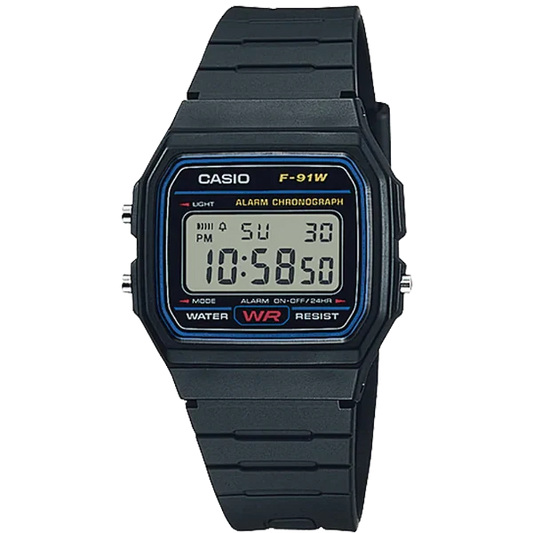 Casio Black Dial Gents Watch - F-91W-1DG
