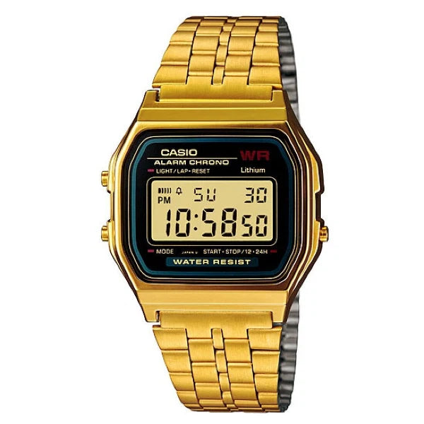 Casio Vintage Black Dial Ladies Watch - A-159GEA-1DF