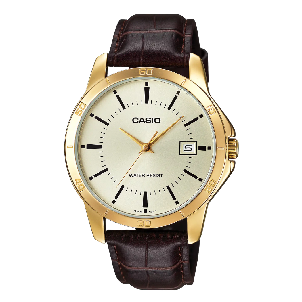 Casio Gold Dial Gents Watch - MTP-V004GL-9AUDF