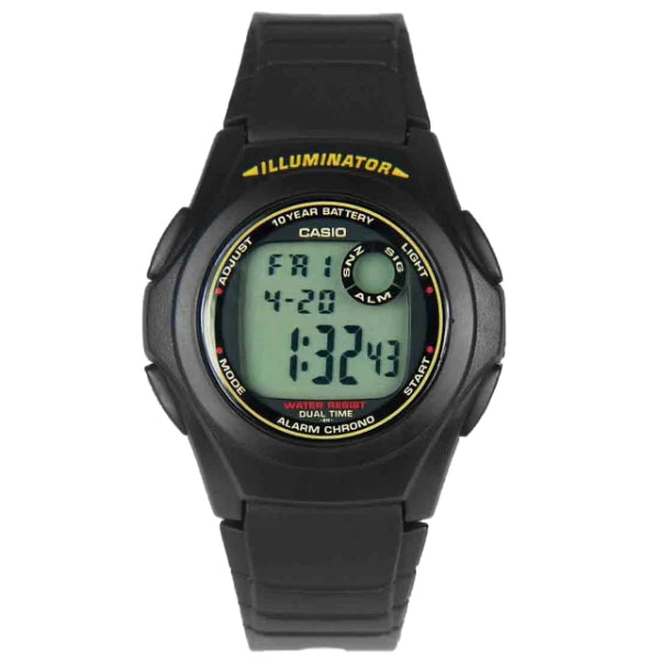 Casio Black Dial Gents Watch - F-200W-9ADF
