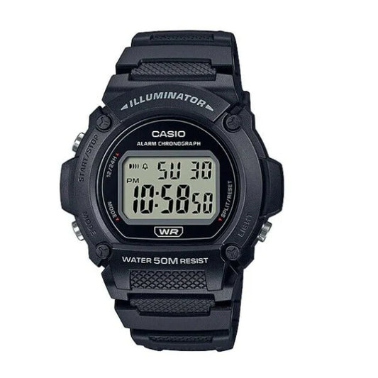 Casio Illuminator Grey Dial Gents Watch - W-219H-1AVDF