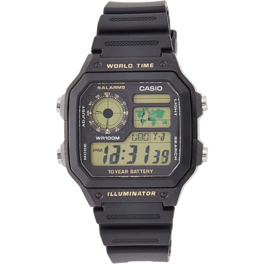 Casio Illuminator Green Dial Gents Watch - AE-1200WHB-1BVDF