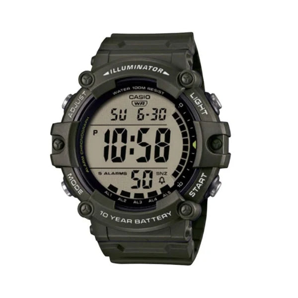 Casio Illuminator Green Dial Gents Watch - AE-1500WHX-3AVDF