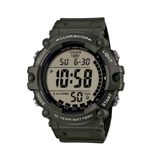 Casio Illuminator Green Dial Gents Watch - AE-1500WHX-3AVDF