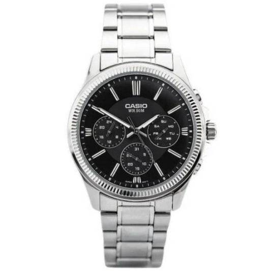 Casio Black Dial Chronograph Gents Watch - MTP-1375D-1AVDF