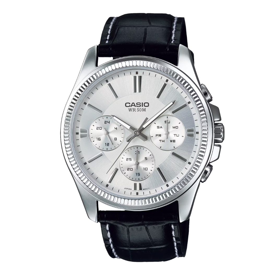 Casio Silver Dial Chronograph Gents Watch - MTP-1375L-7AVDF