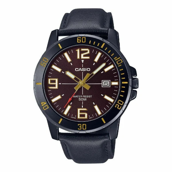 Casio Red Dial Gents Watch - MTP-VD01BL-5BVUDF
