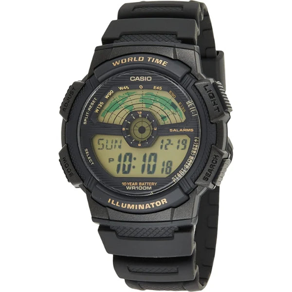 Casio Illuminator Black Dial Gents Watch - AE-1100W-1BVDF