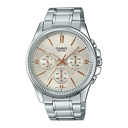 Casio Cream Dial Gents Watch - MTP-1375D-7A2VDF